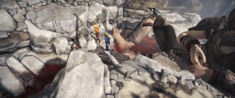 Recenzja Brothers: A Tale of Two Sons, przejście po kładce, olbrzymy