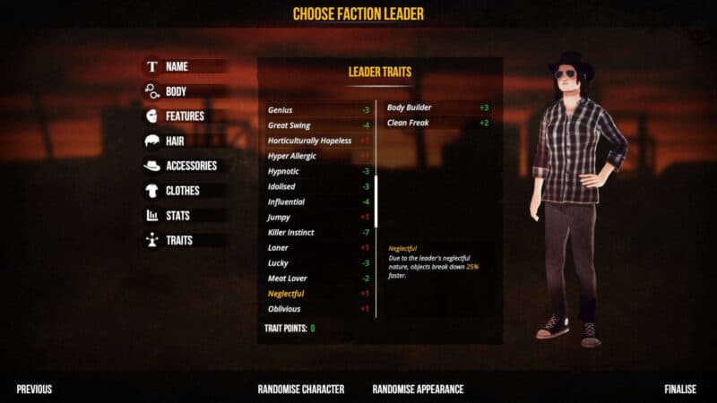 Sheltered 2 recenzja gry lista cech dostępnych przy tworzeniu lidera frakcji