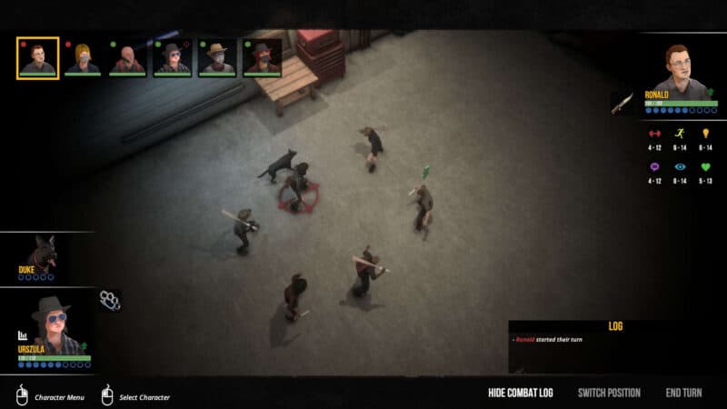 Sheltered 2 widok walki turowej podczas obrony bunkra 6 osób i pies