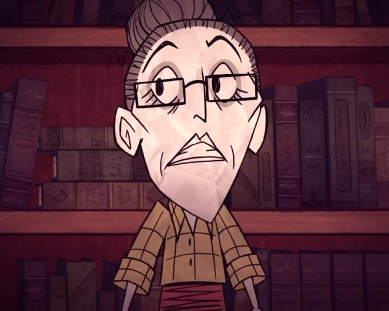 Rework Wickerbottom czyli nowa aktualizacja do Don't Starve Together – fragment zwiastunu, Wickerbottom w bibliotece