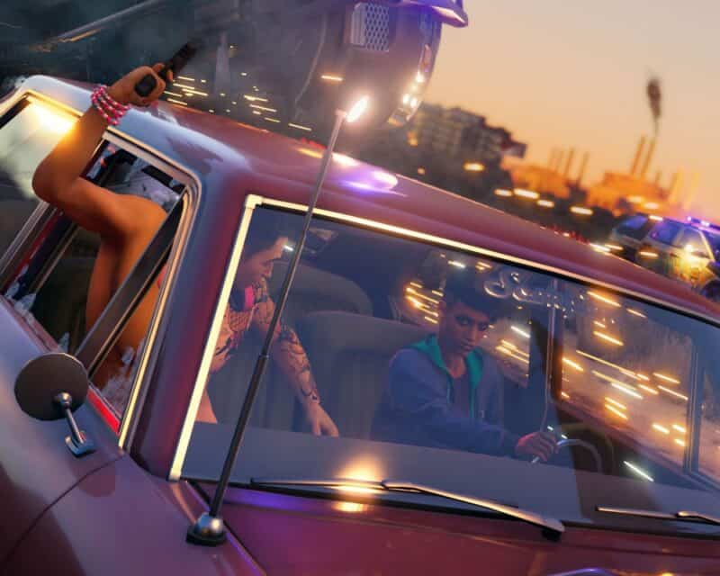 Dwie postacie z Saints Row w samochodzie, strzelanina – miejsce na dysku, jaki będzie rozmiar gry?