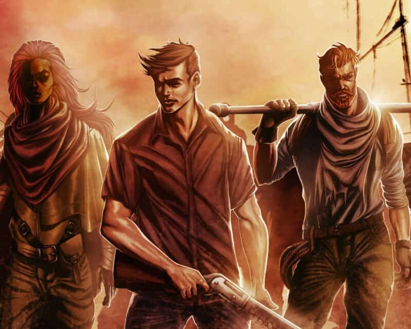 Sheltered 2 trzy postacie na tle zniszczonego świata