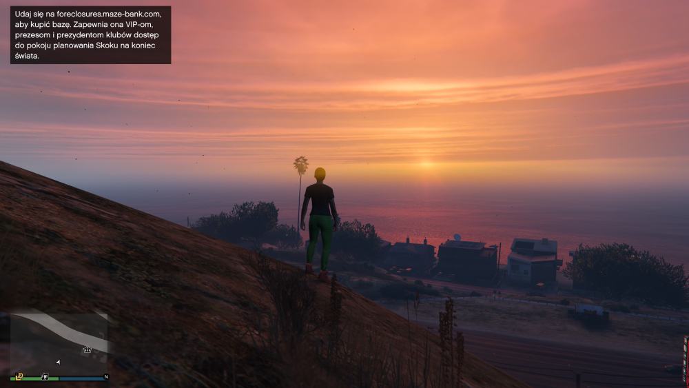 GTA 5 zachód słońca panorama, awatar graczki