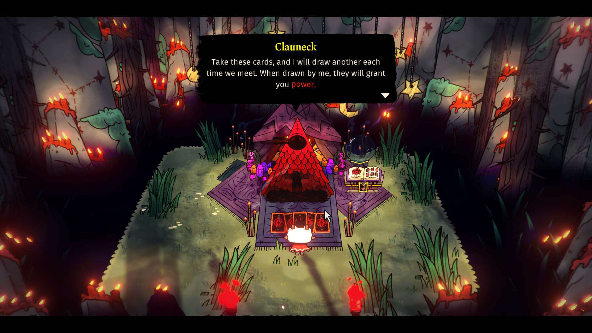 Tarocista z gry Cult of the Lamb