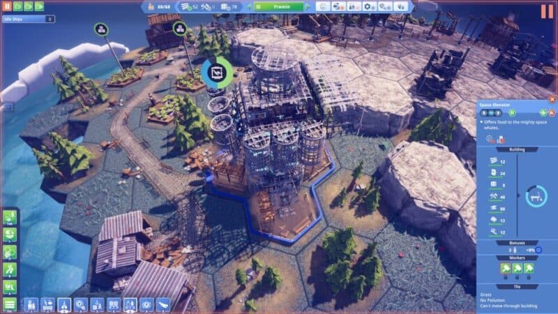 Before We Leave, recenzja gry. Kadr z produkcji. Na zdjęciu znajduje się budynek w budowie.