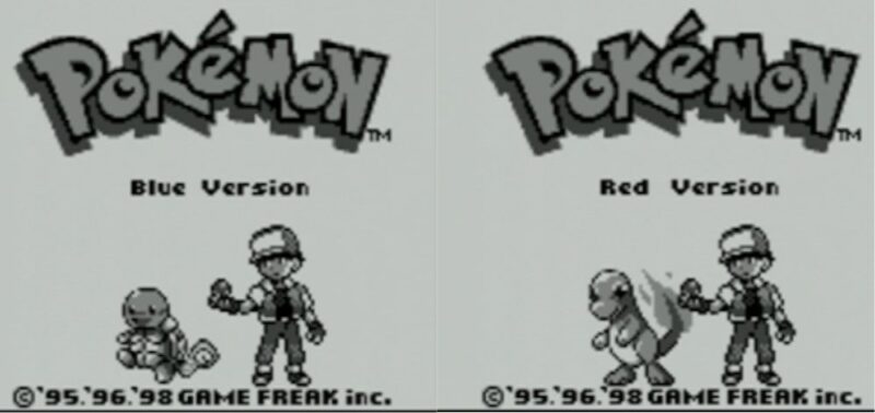 Na grafice znajdują się strony tytułowe z Pokemon Blue and Red. Historia Pokemon.