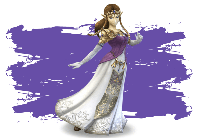 Najlepsze bohaterki Nintendo. Na grafice znajduje się księżniczka Zelda.