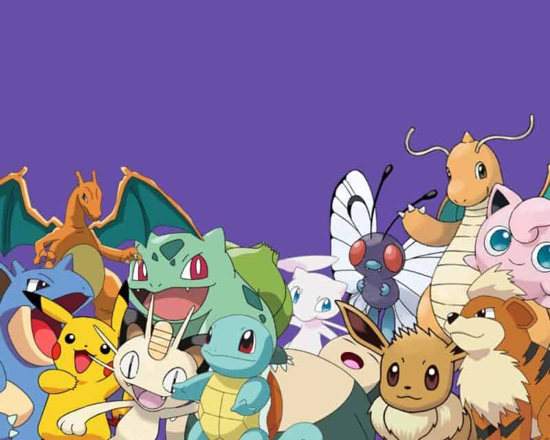 Na grafice znajdują się Pokemony, głównie z pierwszej generacji, m.in. Pikachu, Bulbasaur, Squirtle, Eeevee, Dragonite, Mew, Meow. Historia Pokemon.