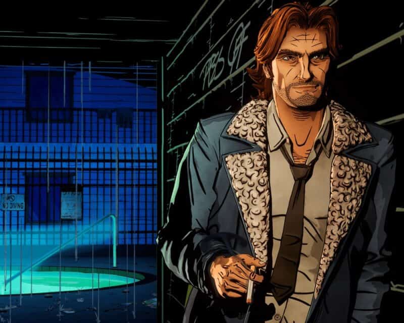 The Wolf Among Us 2 ľ zrzut ekranu, mężdzyzna z papierosem, noc, komiksowa, rysowana estetyka – gra została opóźniona