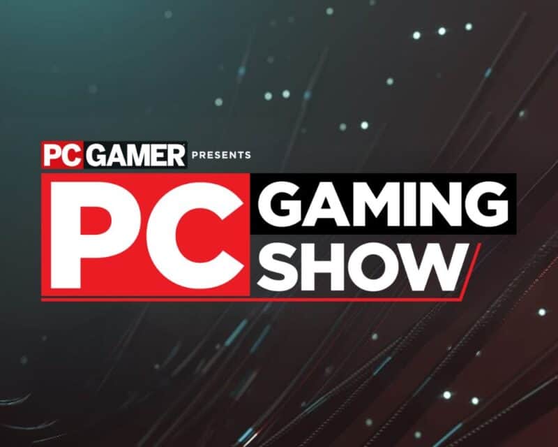 na ciemnym tle widnieje logo PC Gaming Show zapisane białą czcionką