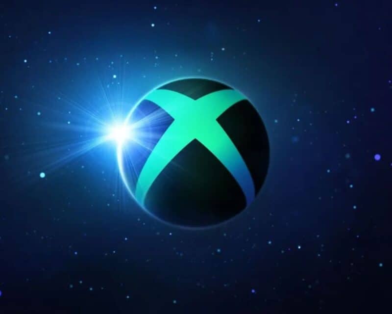 Xbox & Bethesda Games Showcase 2023 logo, a ball with X sign on the background with stars