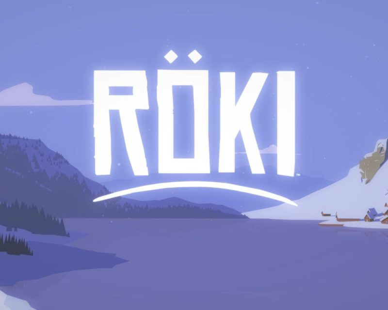 logo gry ROKI na tle niebieskiego nieba i zaśnieżonych fiordów, recenzja tekstu