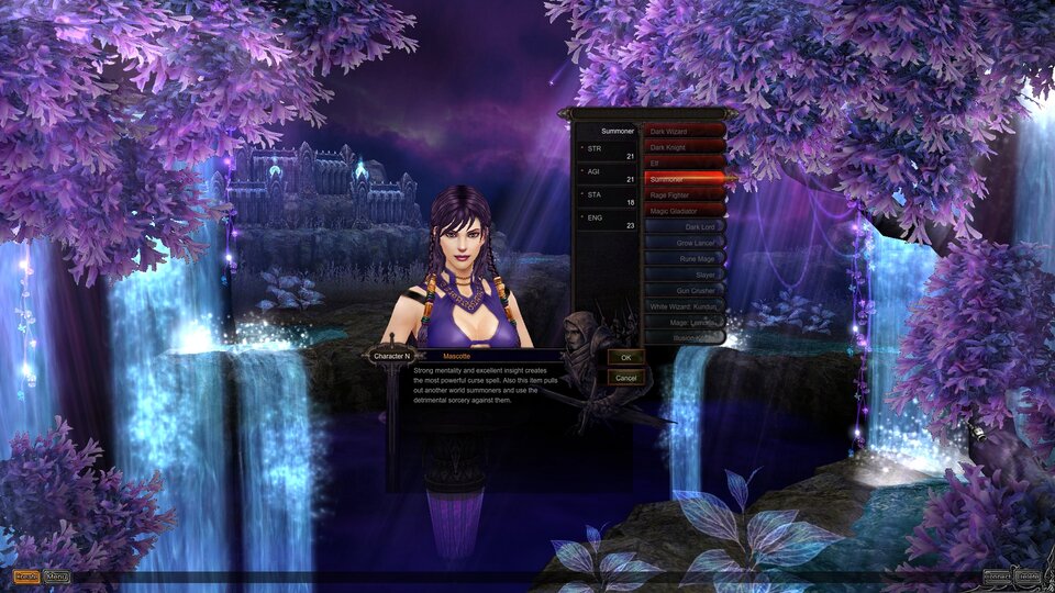 Na obrazku znajduje się kobieca postać z gry MU Online 