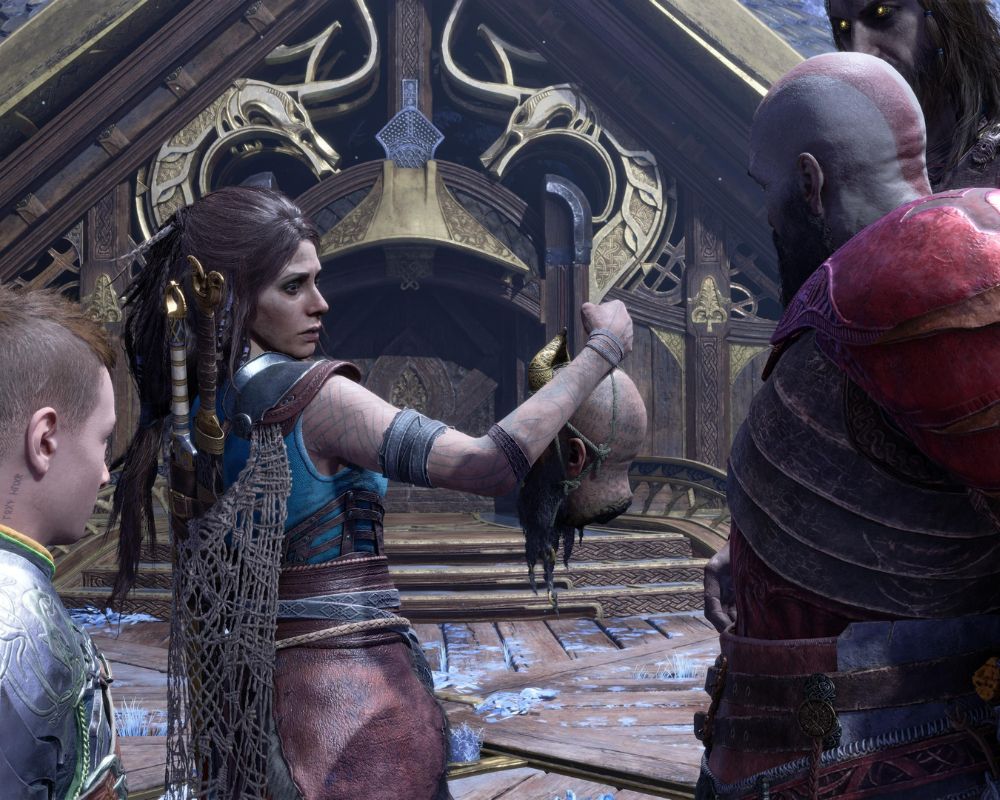 Atreus i Kratos i Towarzysze podróży planujący dalsze działania