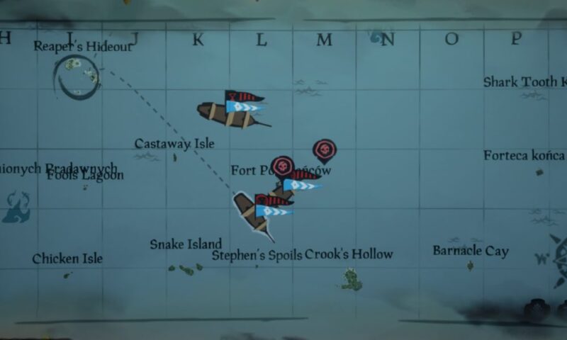 Sea of Thieves, statki na mapie