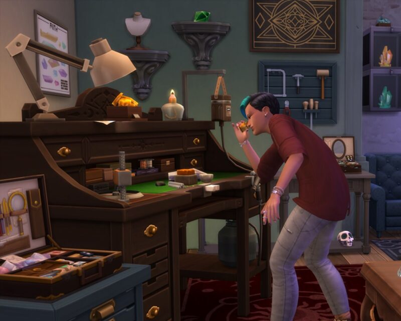 Simka zajmuje się stołem jubilerskim i wytwarza biżuterię