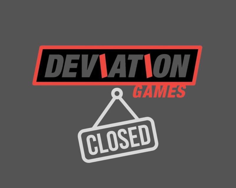 Deviation Games studio weteranów Call of Duty zamknięte; na grafice widzimy logo Deviation Games i niżej znaczek z hasłem CLOSED, czyli po polsku zamknięte