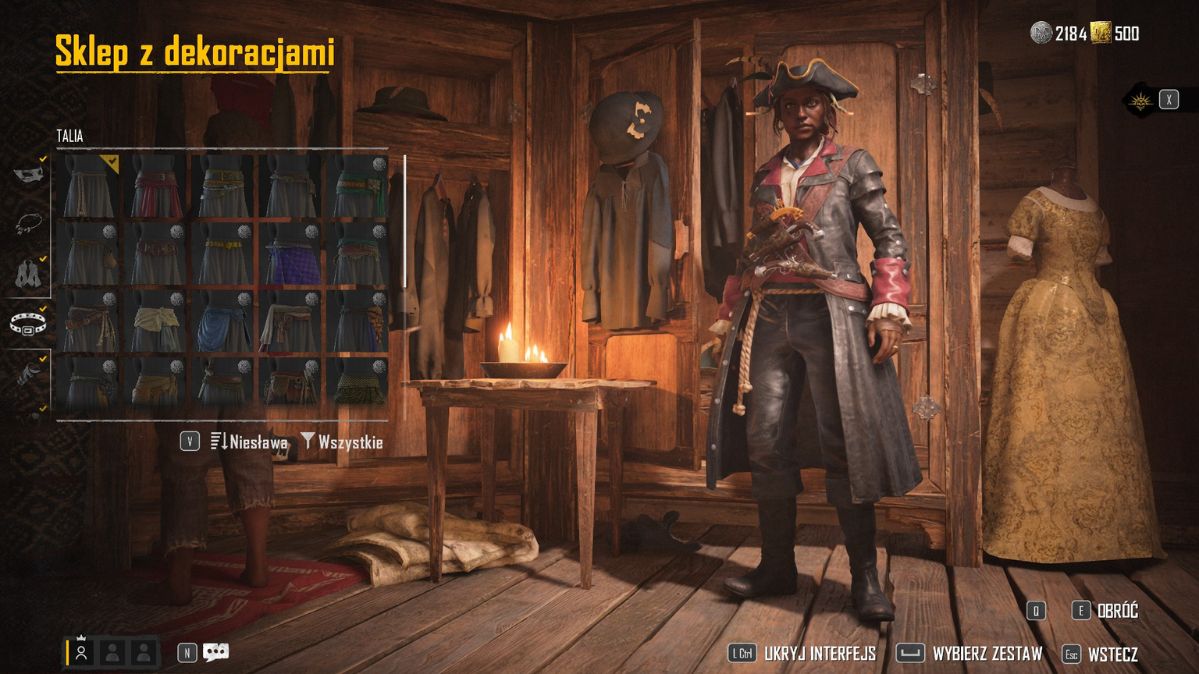 Skull & Bones, ubieranie postaci piratki w wersji bogatszej