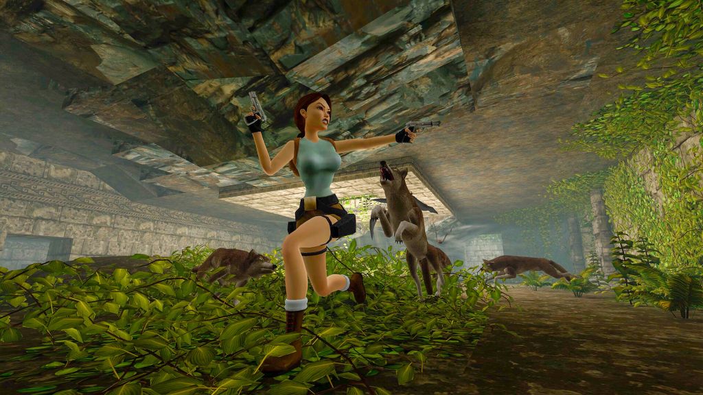 Lara walczy z wilkami i innymi dzikimi zwierzętami w grze Tomb Raider I-III Remastered