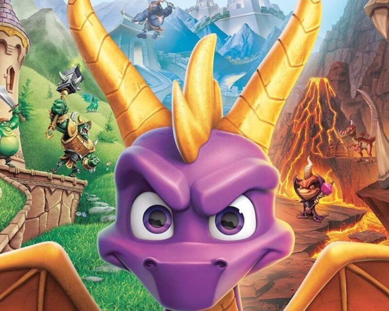 gra Spyro, w centrum fioletowy smok