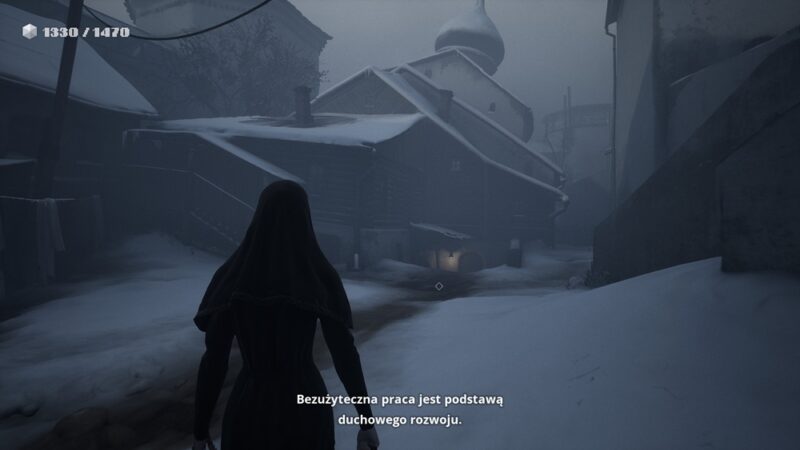 Indika wykonuje bezużyteczną pracę, idzie do studni, a diabeł to komentuje.