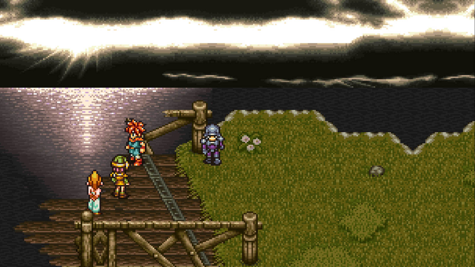 Crono i przyjaciele podziwiają złowieszczo wyglądające niebo