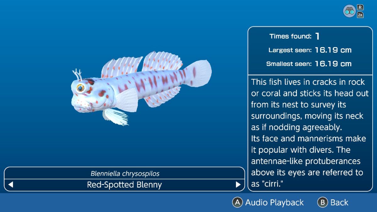 screen z gry endless ocean luminous przedstawiający jedną z odnalezionych ryb