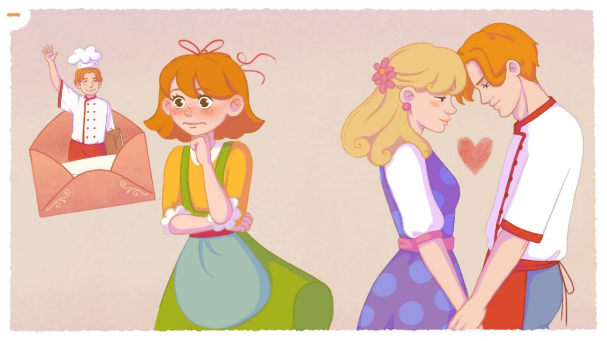 screen z gry tell me your story, na którym widać główną bohaterkę i jej babcie z przeszłości