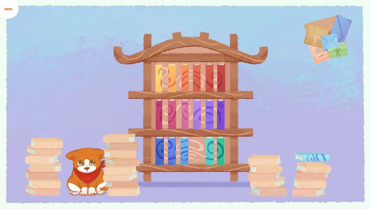 tell me your story – łamigłówka z regałem z książkami