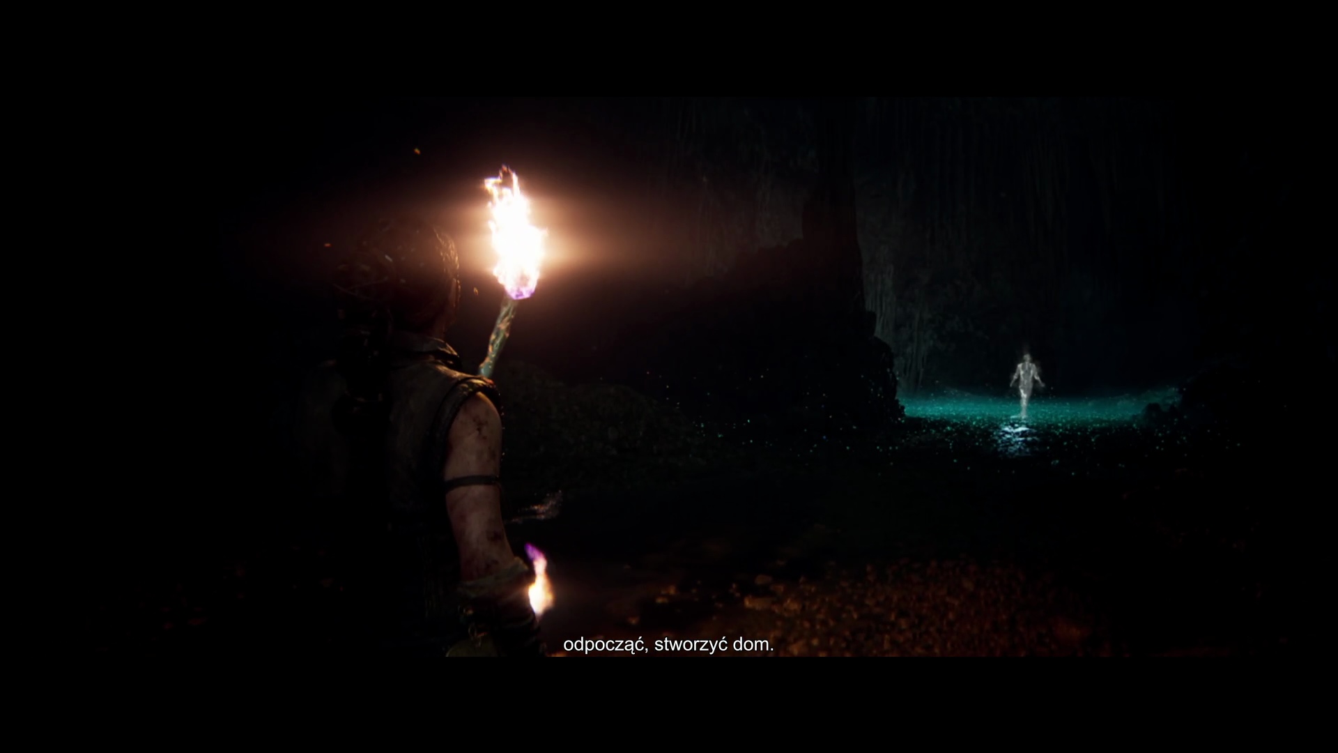 Na screenie widzimy Senuę przemierzającą jaskinię. Doświadcza właśnie jednej z wizji. Senua's Saga: Hellblade 2