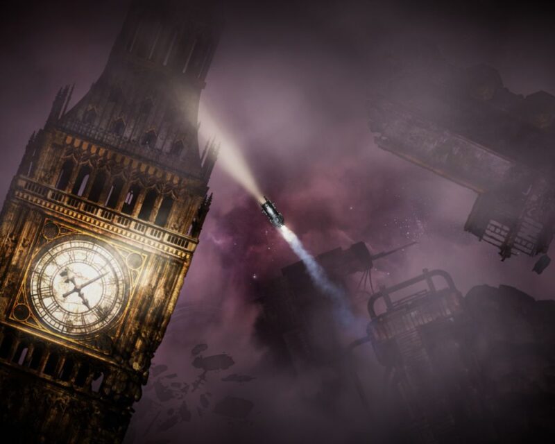 Zegar, a koło niego pociąg