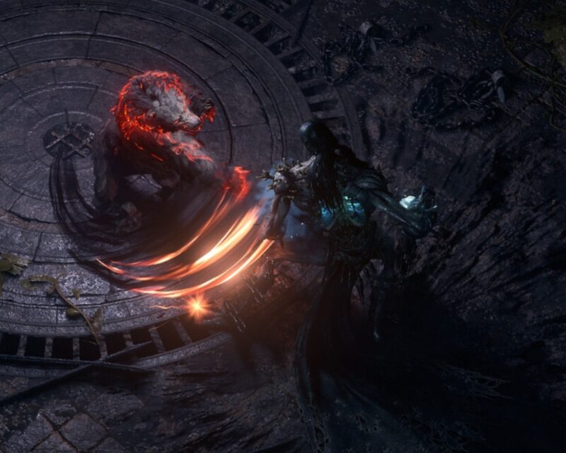 Scena walki z bossem z Path of Exile 2, które niedługo ruszy we wczesnym dostępie
