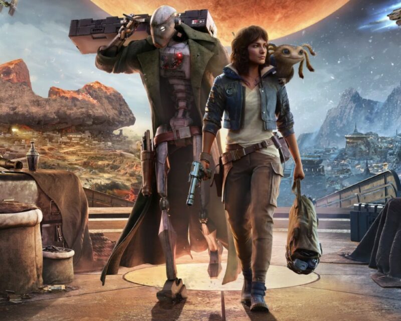 Star Wars Outlaws - plakat, bohaterowie upozowani idą w stronę kamery - opublikowano fragmenty rozgrywki