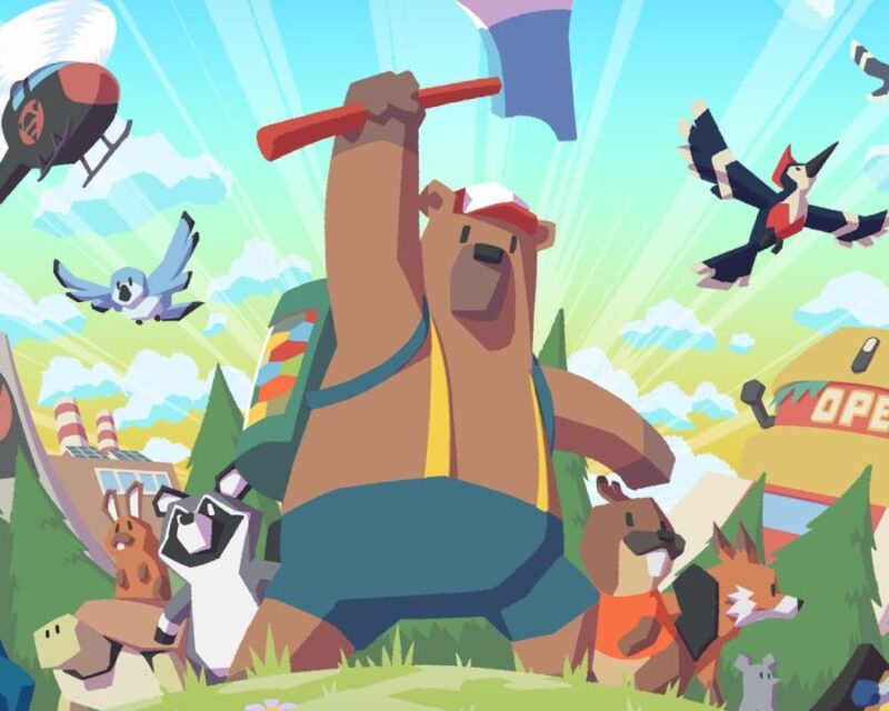 Niedźwiedź z siekierą, wokół zwierzęta