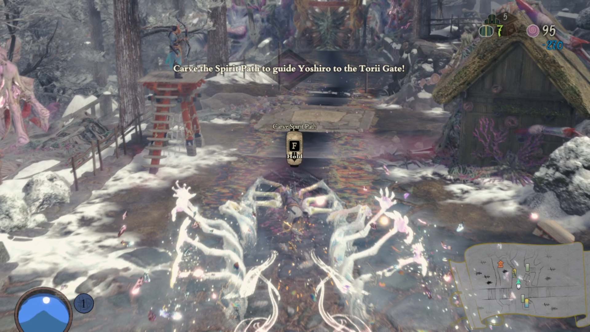 Soh przecinający ścieżkę po której będzie stąpać Yoshiro z Kunitsu–Gami: Path of the Goddess