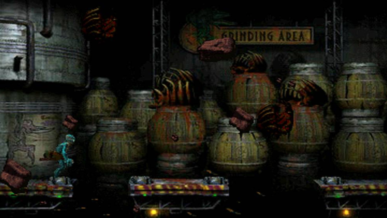 grafika prezentuje fragment rozgrywki z Oddworld: Abe's Oddysee