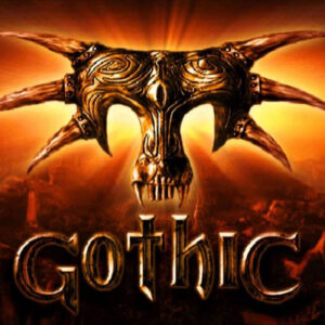 Grafika promująca grę Gothic. Logo produkcji w postaci tytułu i Maski Śniącego.