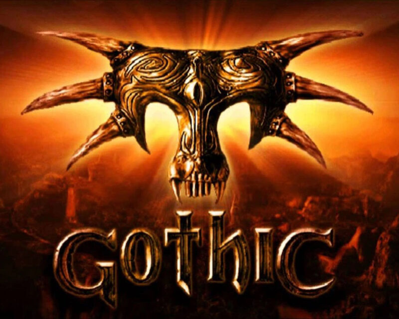 Grafika promująca grę Gothic. Logo produkcji w postaci tytułu i Maski Śniącego.