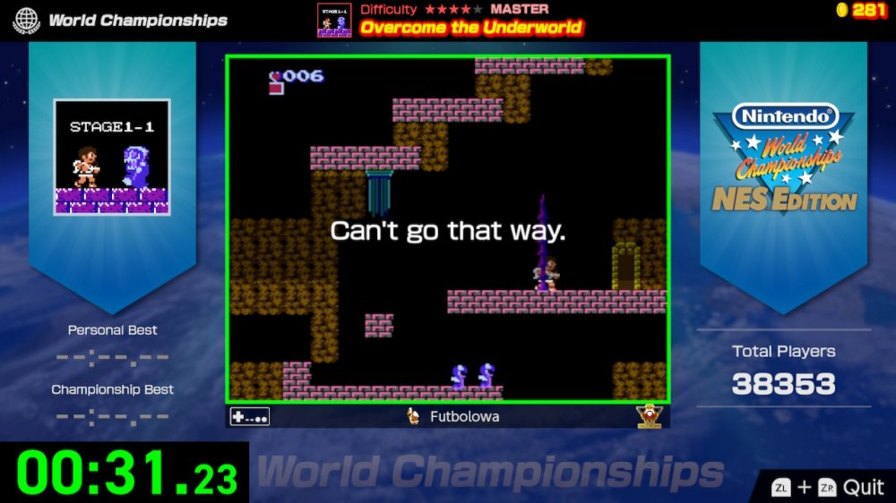 Blokada w grze NWC: NES Edition – system informuje nas, iż nie możemy przejść do innej lokacji.