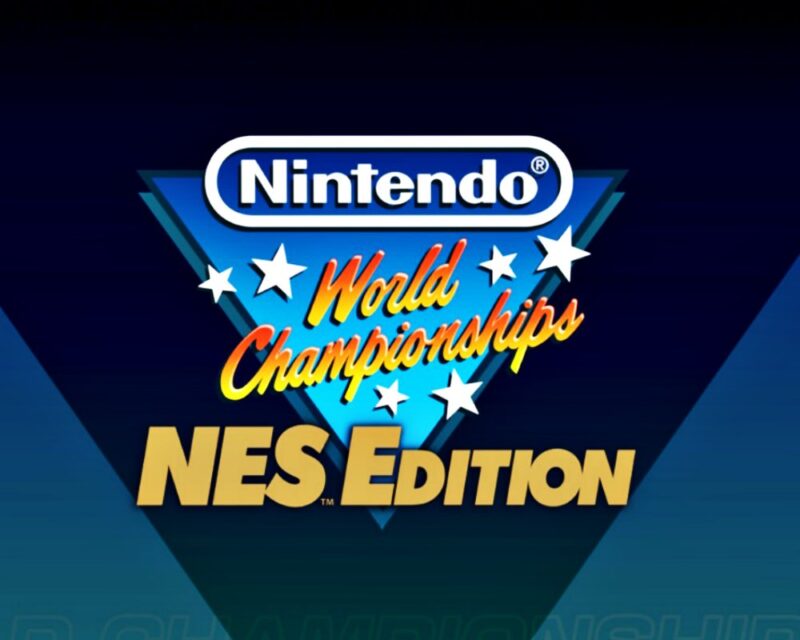 Nintendo World Championships NES edition: ekran główny z tytułem gry