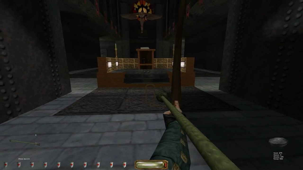 grafika prezentuje wnętrze świątyni w grze Thief 2: The Metal Age