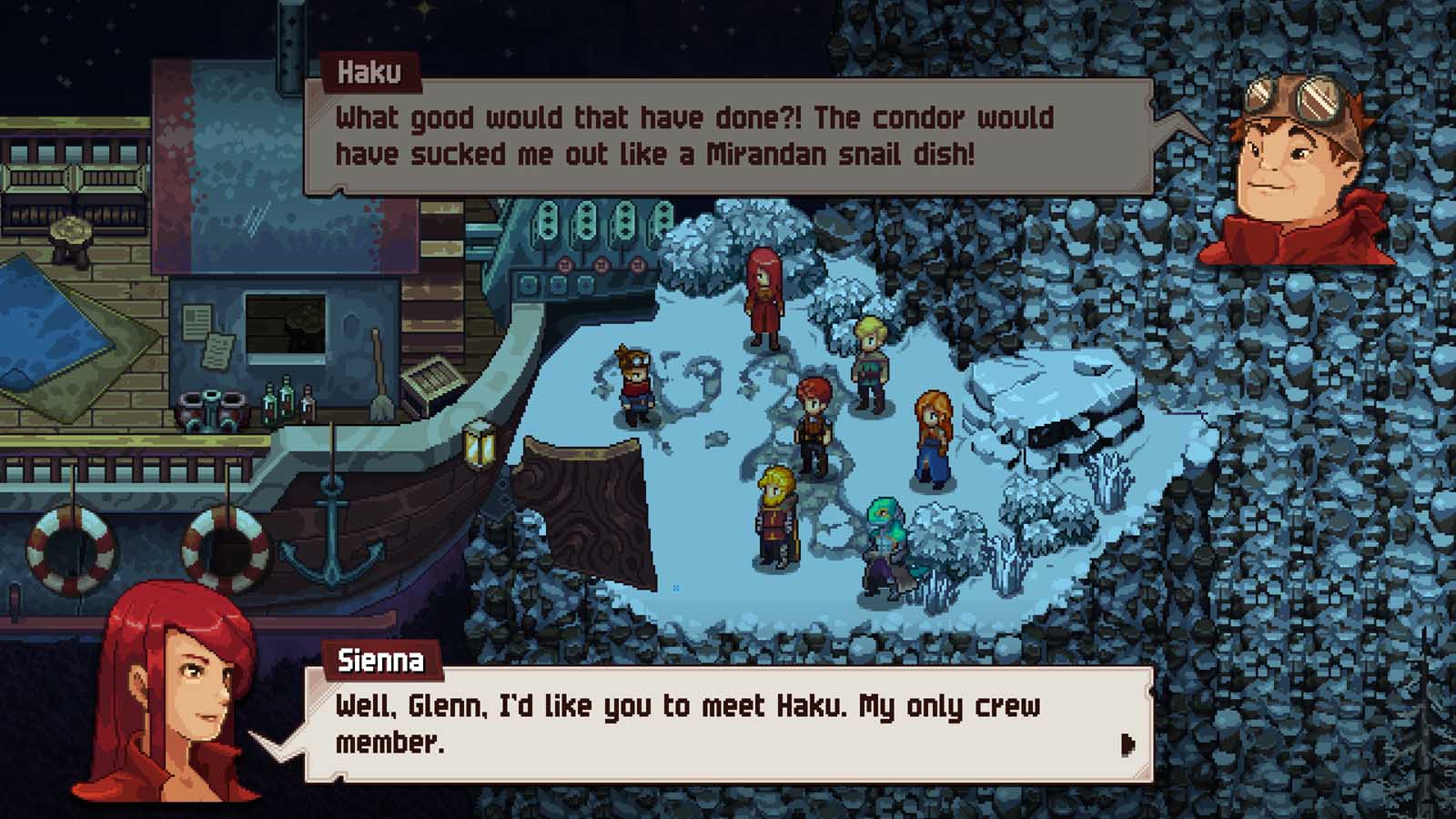 Drużyna na ośnieżonym szczycie