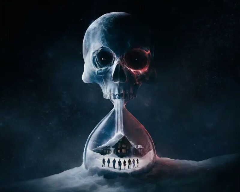 Grafika z gry Until Dawn przedstawiająca klepsydrę w kształcie czaszki