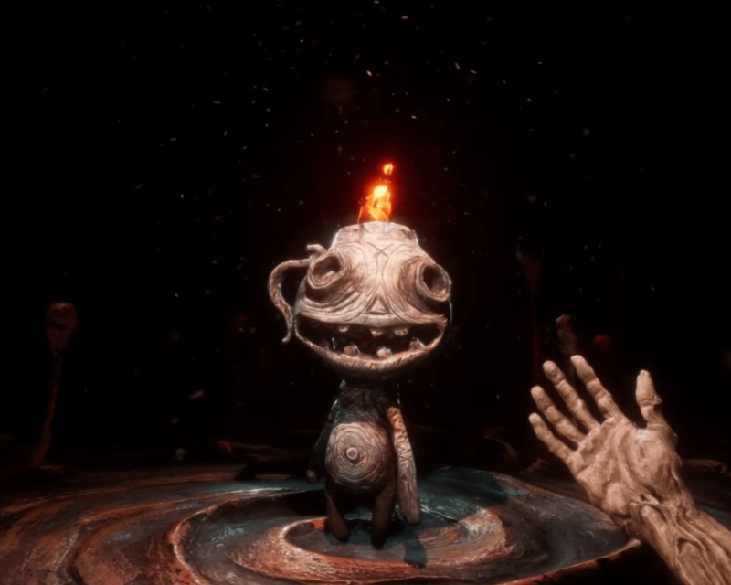 Grafika z gry The Midnight Walk przedstawiająca postać z gliny