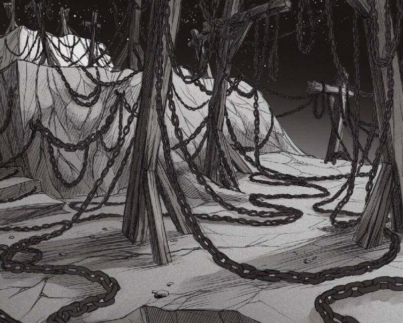 Mroczne, kreskówkowe scenerie ze Slay The Princess: ciągnące się łańcuchy obwieszone wokół wzmocnień, klimatyczny horror pozwoli nam w końcu zagrać po polsku, a dodatkowo w obniżonej cenie