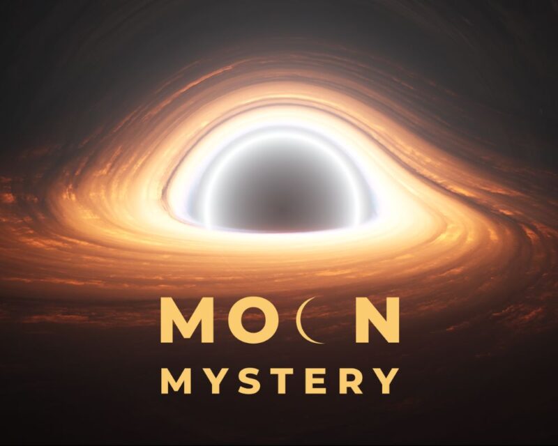 Zdjęcie kosmosu z tytułem gry Moon Mystery