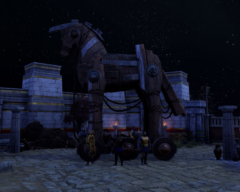 Na screenie widać Koń Trojańskiego nocą