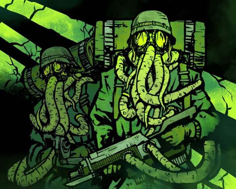 grafika promocyjna wyobrażając wrogów z gry forgive me father 2