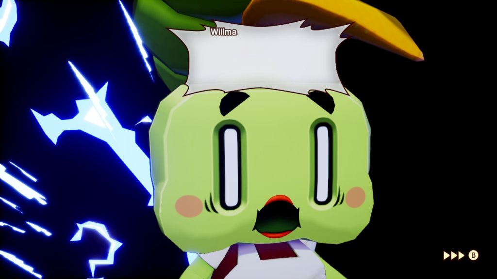 Postać w grze, jedna z lokalnych mieszkanek. Wyraz twarzy wskazuje na ogromne zaskoczenie - otwarte szeroko usta oraz oczy.