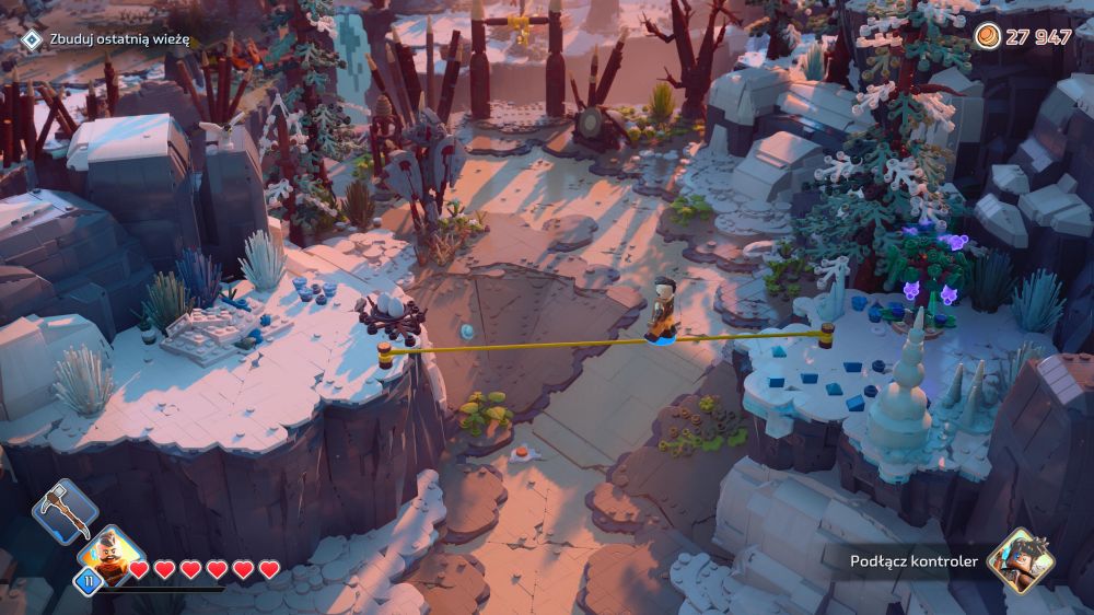 LEGO Horizon: screen z gry przedstawiający ośnieżoną scenerię.